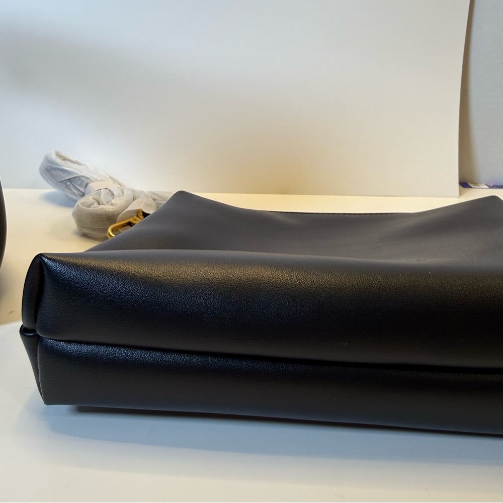 Melie Bianco Megan Minimalist Vegan Leather Tote Set NWT Black - Picture 15 of 16